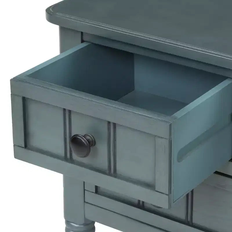 Tavolo Consolle Stretto Whisen Classic con Tre Cassetti Contenitori e Ripiano Inferiore