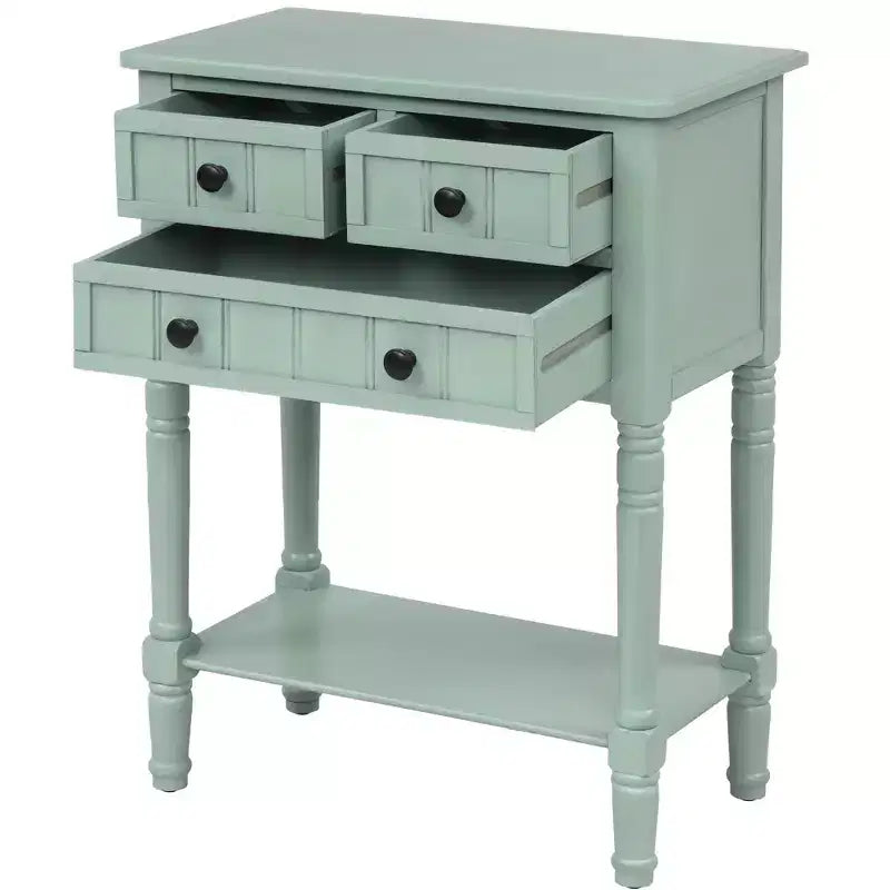 Tavolo Consolle Stretto Whisen Classic con Tre Cassetti Contenitori e Ripiano Inferiore