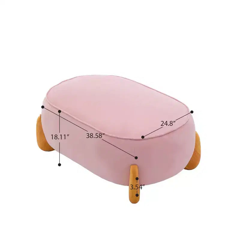 Hyleory 38.58'' Pouf Imbottito Oversize in Velluto con Gambe in Legno Massello, Poggiapiedi Grande per Camera da Letto, Soggiorno, Sala Allattamento