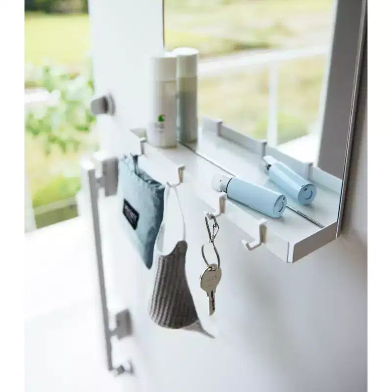Yamazaki Home - Specchio magnetico con ripiano portaoggetti - Vetro