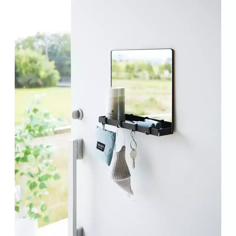 Yamazaki Home - Specchio magnetico con ripiano portaoggetti - Vetro