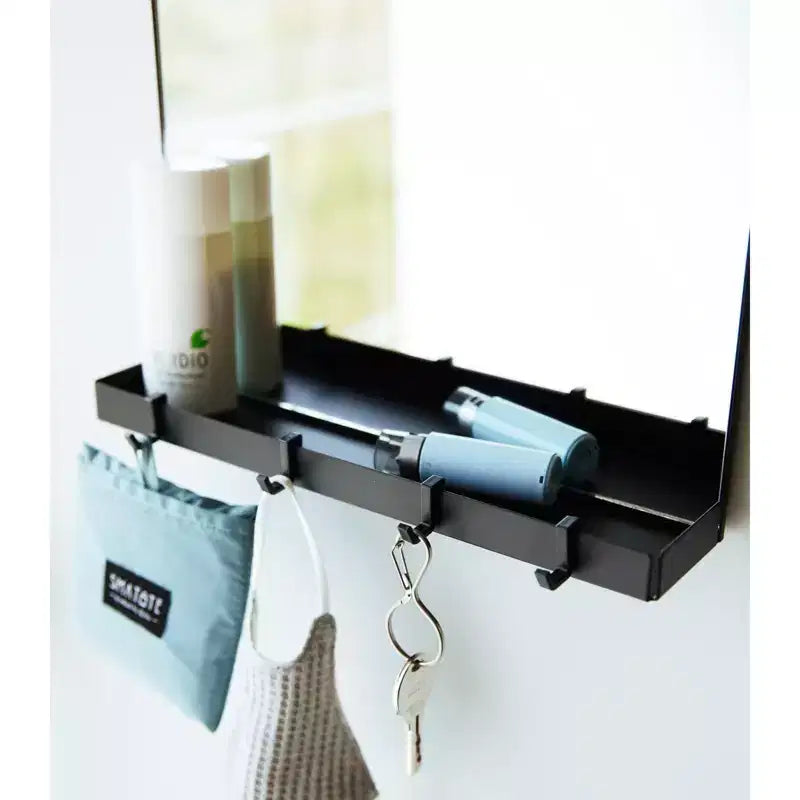 Yamazaki Home - Specchio magnetico con ripiano portaoggetti - Vetro