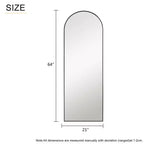 PexFix 38 pollici L. x 71 pollici A. Specchio a Figura Intera Curvo Autoportante, Specchio da Parete con Cornice in Metallo, Specchio Grande da Terra, Oro