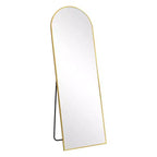 PexFix 38 pollici L. x 71 pollici A. Specchio a Figura Intera Curvo Autoportante, Specchio da Parete con Cornice in Metallo, Specchio Grande da Terra, Oro