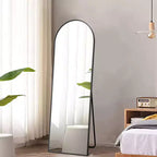 PexFix 38 pollici L. x 71 pollici A. Specchio a Figura Intera Curvo Autoportante, Specchio da Parete con Cornice in Metallo, Specchio Grande da Terra, Oro