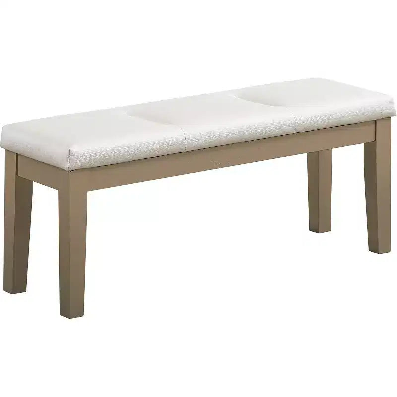 Kings Brand Furniture - Hillsdale Upholstered Dining Bench, White/Gold