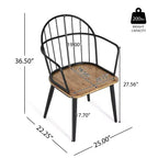 Christopher Knight Home Loftia Sedie da Pranzo Moderne con Struttura in Ferro (Set da 2), Marrone/Nero