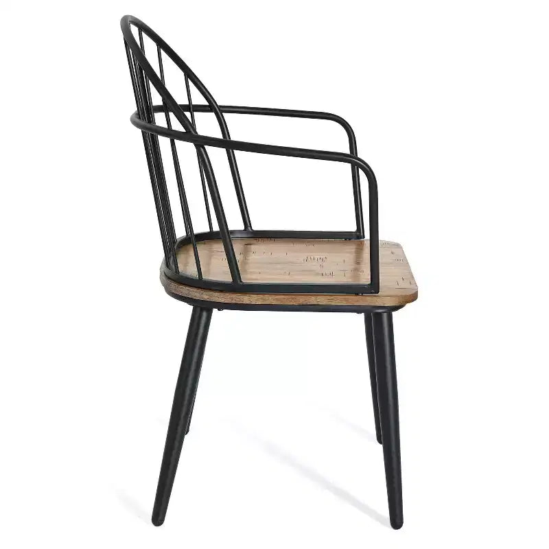 Christopher Knight Home Loftia Sedie da Pranzo Moderne con Struttura in Ferro (Set da 2), Marrone/Nero