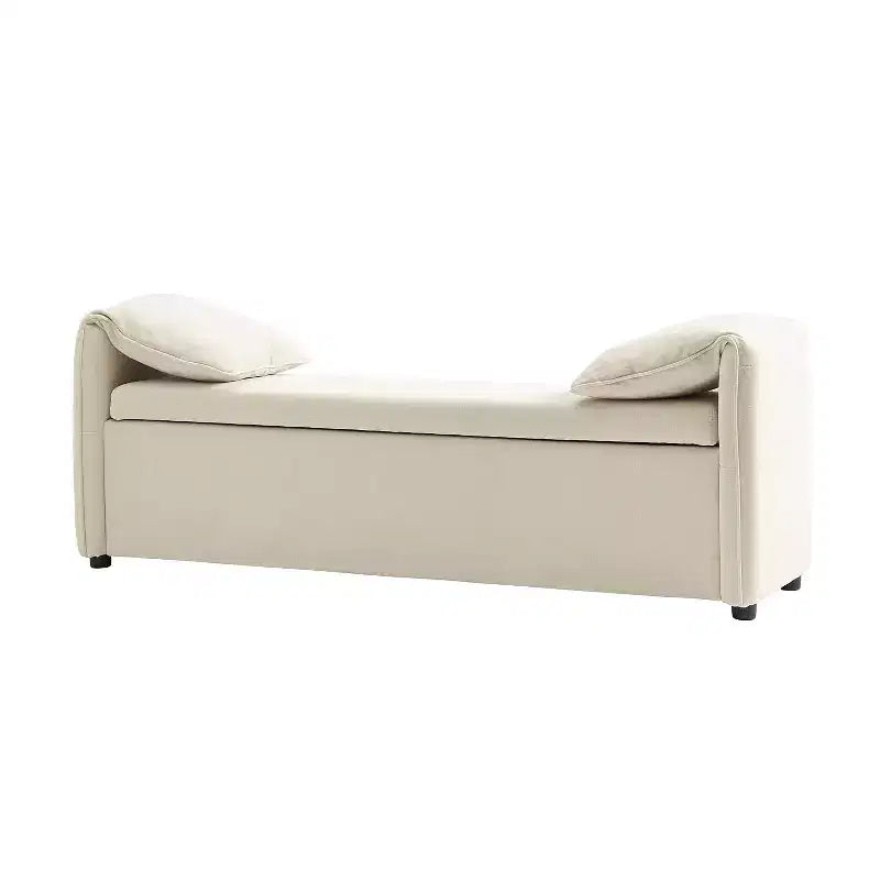 Rafael Storage Bench with Pillows Designed to Resemble Elephant Ears|ART OF LIVING DESIGNS