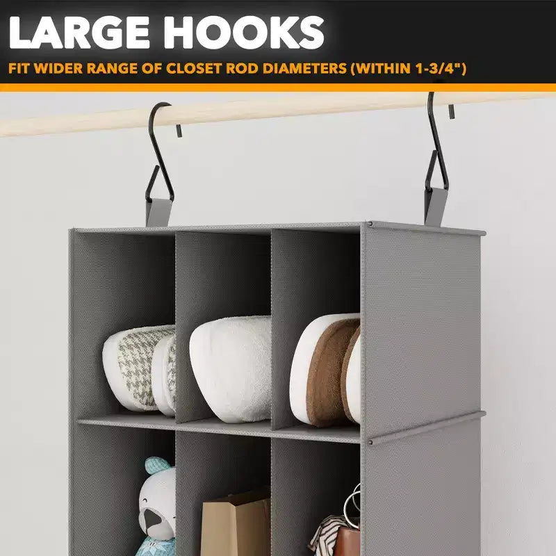 2 Pezzi Organizer Appeso per Armadio e Contenitore con Divisori, efficiente per riporre scarpe in armadi, guardaroba, camper e appendiabiti - SpaceAid