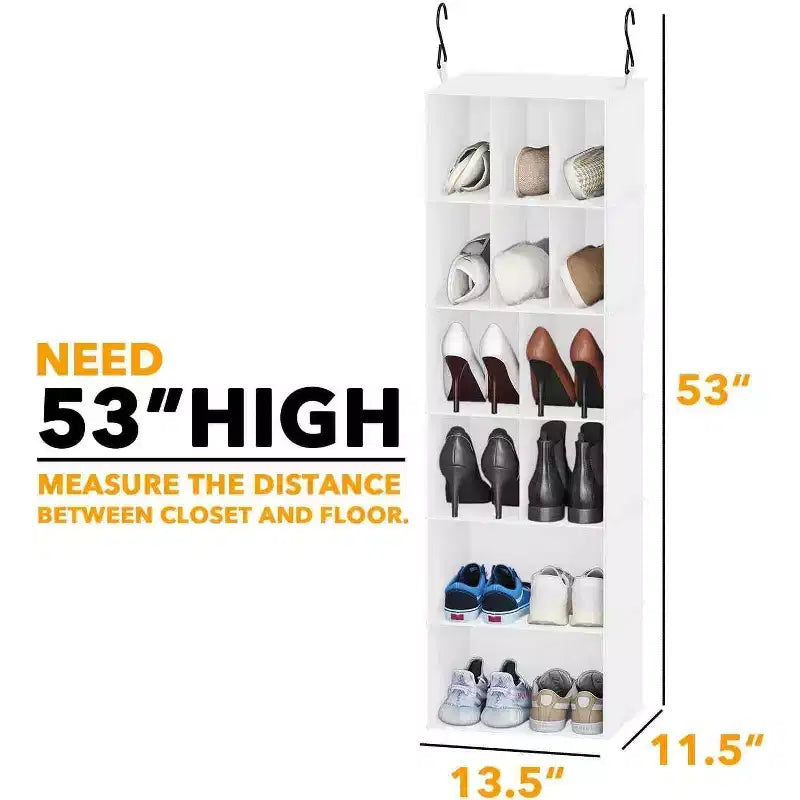 2 Pezzi Organizer Appeso per Armadio e Contenitore con Divisori, efficiente per riporre scarpe in armadi, guardaroba, camper e appendiabiti - SpaceAid