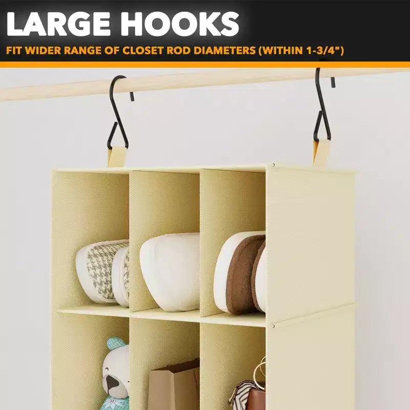 2 Pezzi Organizer Appeso per Armadio e Contenitore con Divisori, efficiente per riporre scarpe in armadi, guardaroba, camper e appendiabiti - SpaceAid