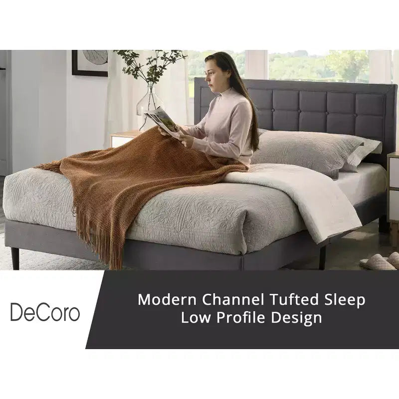 DeCoro Mornington Letto Imbottito 2.0 con Rete e Testiera, Piazza e Mezza