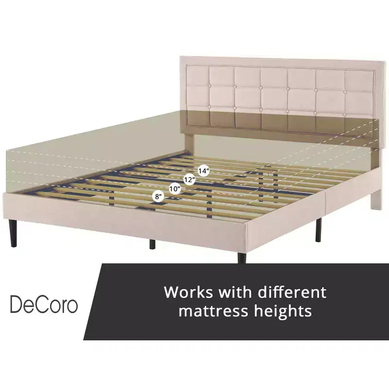 DeCoro Mornington Letto Imbottito 2.0 con Rete e Testiera, Piazza e Mezza
