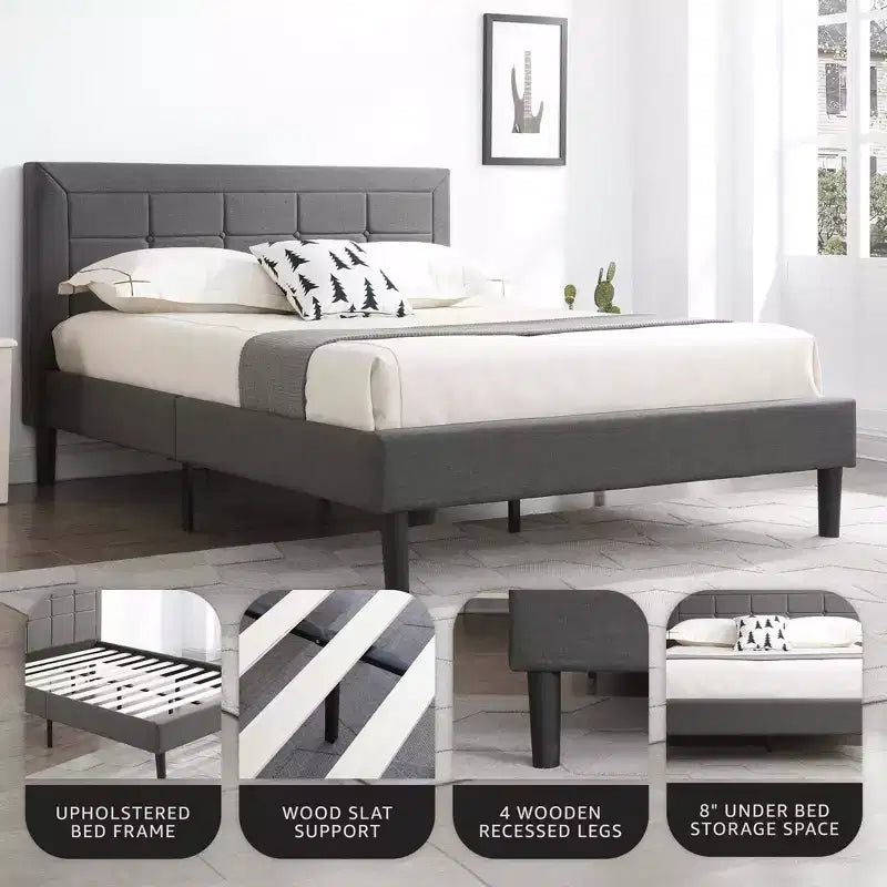DeCoro Mornington Letto Imbottito 2.0 con Rete e Testiera, Piazza e Mezza