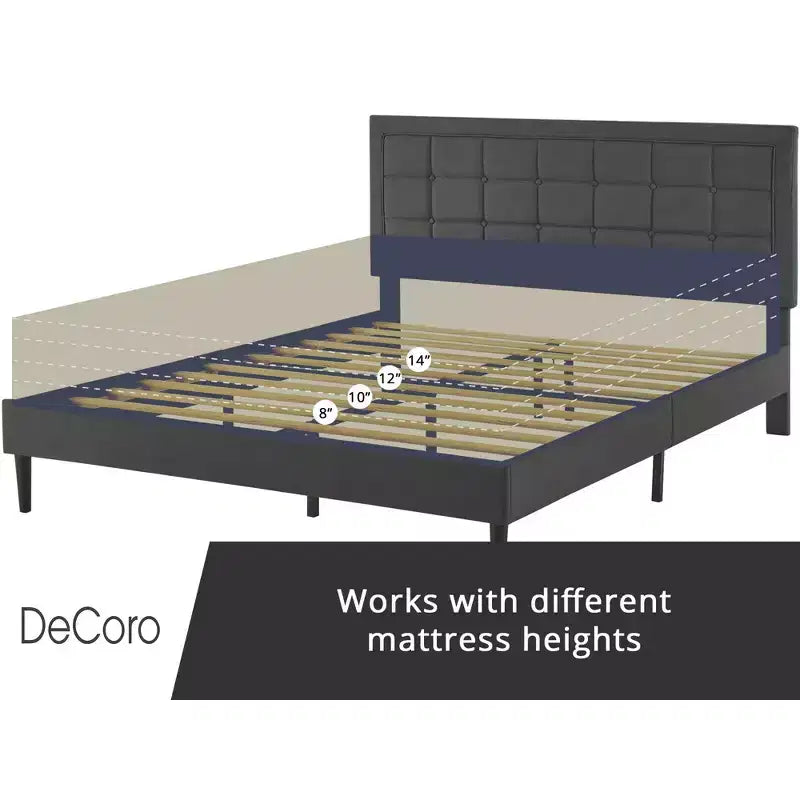 DeCoro Mornington Letto Imbottito 2.0 con Rete e Testiera, Piazza e Mezza