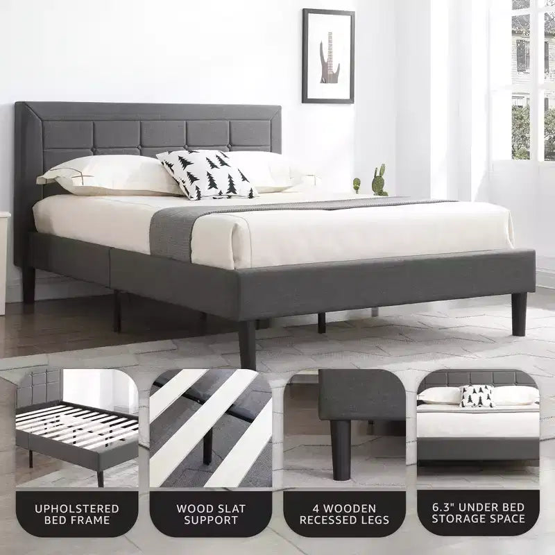DeCoro Mornington Letto Imbottito 2.0 con Rete e Testiera, Piazza e Mezza