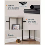 SONGMICS HOME Scaffale Angolare, Montaggio Rapidissimo Senza Attrezzi, Scaffale Angolare a 5 Ripiani, Scaffale a Colonna, 38 x 27 x 139 cm