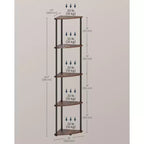 SONGMICS HOME Scaffale Angolare, Montaggio Rapidissimo Senza Attrezzi, Scaffale Angolare a 5 Ripiani, Scaffale a Colonna, 38 x 27 x 139 cm