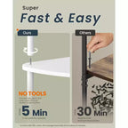 SONGMICS HOME Scaffale Angolare, Montaggio Rapidissimo Senza Attrezzi, Scaffale Angolare a 5 Ripiani, Scaffale a Colonna, 38 x 27 x 139 cm