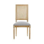 Christopher Knight Home Brownell Sedie da pranzo in legno e vimini imbottite in tessuto in stile country francese (set di 2)