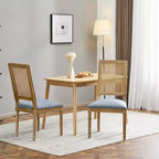 Christopher Knight Home Brownell Sedie da pranzo in legno e vimini imbottite in tessuto in stile country francese (set di 2)
