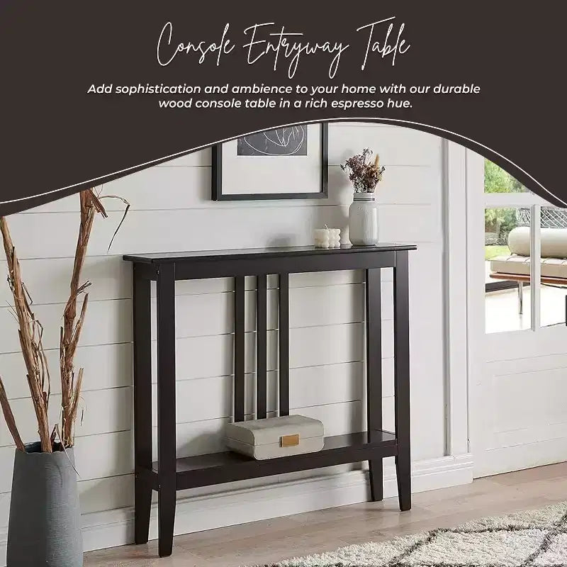 Kings Brand Furniture - Consolle stretta Balfour con ripiani per ingresso, corridoio, soggiorno o atrio.