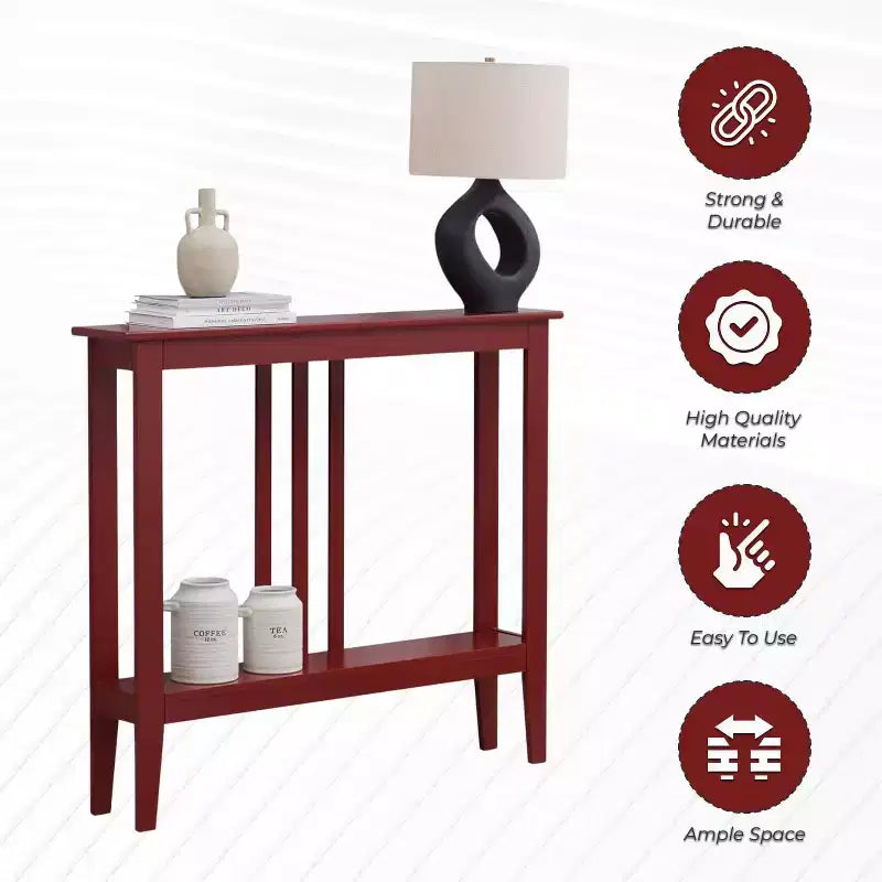 Kings Brand Furniture - Consolle stretta Balfour con ripiani per ingresso, corridoio, soggiorno o atrio.