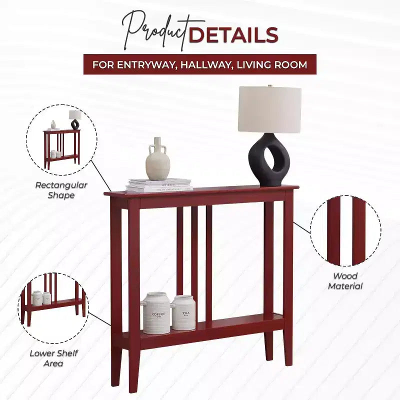 Kings Brand Furniture - Consolle stretta Balfour con ripiani per ingresso, corridoio, soggiorno o atrio.