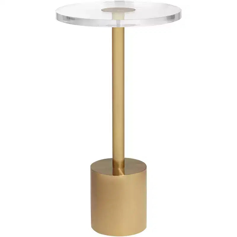 Tavolino rotondo 55 Downing Street Melanie con larghezza di 11 3/4, finitura in oro spazzolato