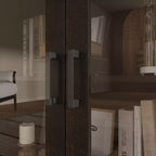 Mobile contenitore credenza Famapy Sophisticated Deep Brown: Elegante contenitore con finitura in legno venato intenso
