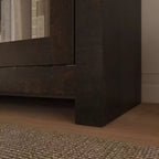 Mobile contenitore credenza Famapy Sophisticated Deep Brown: Elegante contenitore con finitura in legno venato intenso