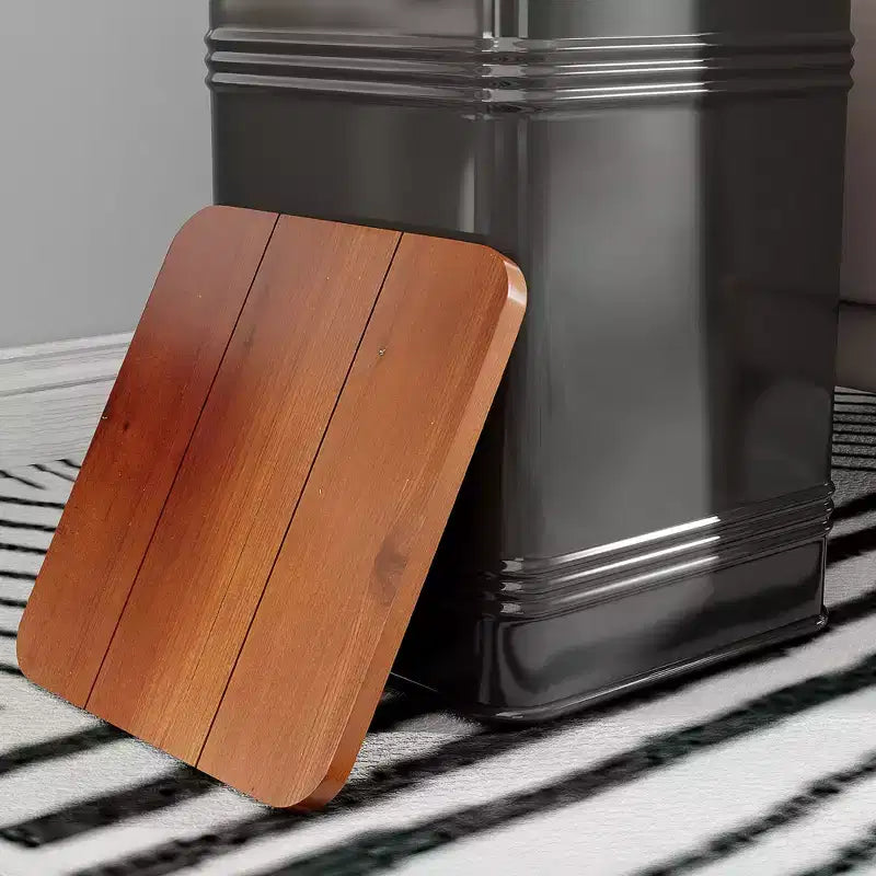 HOMCOM Pouf Contenitore Set da 2, Sgabello Ottomano Industriale Nido d'Ape con Coperchio Rimovibile e Struttura in Metallo, Tavolino per Soggiorno, Nero