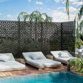 Bob Hexagonal Diamond Black Galvanized Steel Screen 183x120x40cm