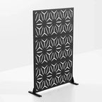 Schermo a stella in lamiera zincata nera 71,37x46,8 pollici, schermo per la privacy indipendente per esterni e interni, decorazione per balconi, terrazze e giardini