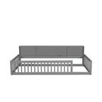 Letto Montessori Whisen Wood Twin XL con armadietti contenitori e porte USB