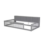 Letto Montessori Whisen Wood Twin XL con armadietti contenitori e porte USB
