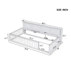 Letto Montessori Whisen Wood Twin XL con armadietti contenitori e porte USB