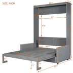Letto a scomparsa Whisen Clever Full Size, pieghevole a divano con cuscino