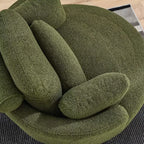 GDFStudio Dinah Moderna Sedia Girevole a 360° in Bouclé Alta 40 cm con Pouf Contenitore