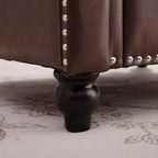 Divano Chesterfield in pelle PU classico, 84" L, divano a 3 posti/1 posto con braccioli arrotolati e finiture borchiate per soggiorno o ufficio ModernLuxe