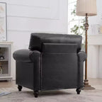 Divano Chesterfield in pelle PU classico, 84" L, divano a 3 posti/1 posto con braccioli arrotolati e finiture borchiate per soggiorno o ufficio ModernLuxe