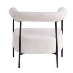 Christopher Knight Home Oliver, poltrona di design moderna curva con rivestimento in bouclé e struttura in metallo, bianca