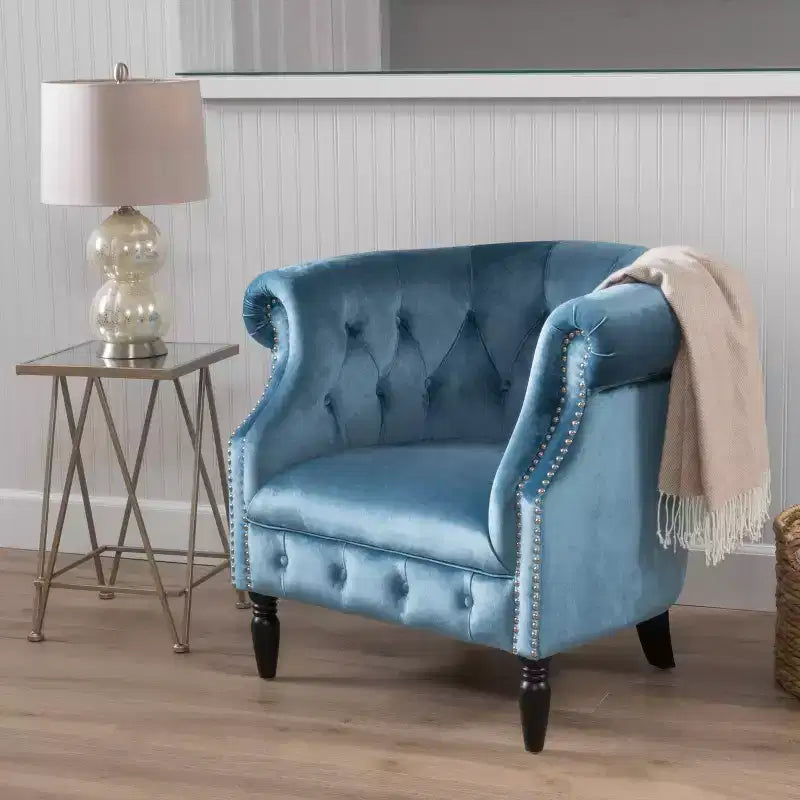 GDFStudio Justus Poltrona Club Rivestita con Bottoni in Stile Contemporaneo