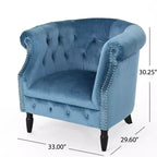 GDFStudio Justus Poltrona Club Rivestita con Bottoni in Stile Contemporaneo