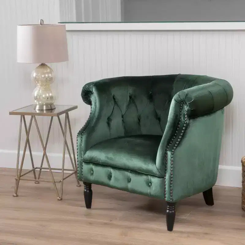 GDFStudio Justus Poltrona Club Rivestita con Bottoni in Stile Contemporaneo