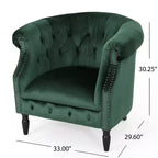 GDFStudio Justus Poltrona Club Rivestita con Bottoni in Stile Contemporaneo