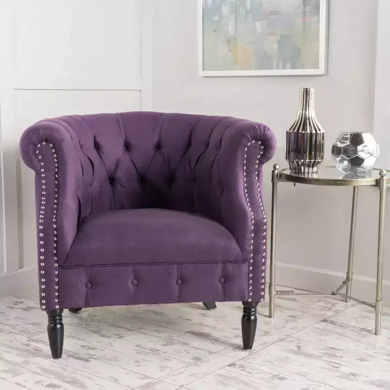 GDFStudio Justus Poltrona Club Rivestita con Bottoni in Stile Contemporaneo