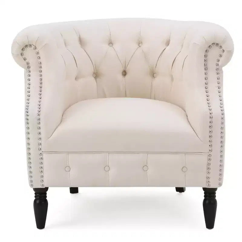 GDFStudio Justus Poltrona Club Rivestita con Bottoni in Stile Contemporaneo