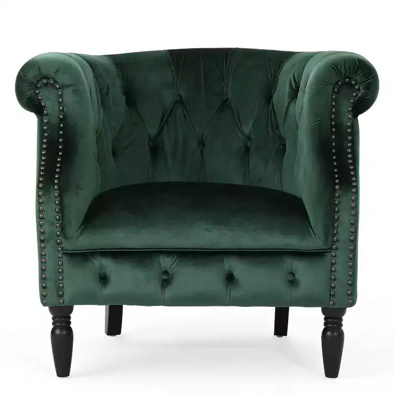 GDFStudio Justus Poltrona Club Rivestita con Bottoni in Stile Contemporaneo